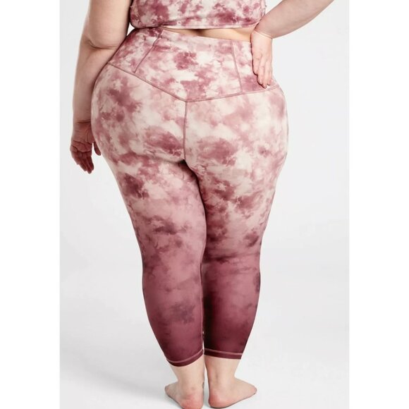 ATHLETA Shades of Pink Ballerina Gown Elation Printed 7/8 Crop Leggings Size 2X - Picture 3 of 9